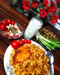 ماکارونی با مرغ