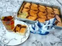کیک تخته ای نارگیل و کشمش