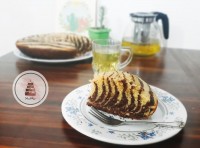 کیک زبرا با شکلات تخته ای