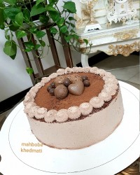 کیک یخچالی شکلاتی