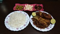 ناهار ادینه من برنج و ماهی