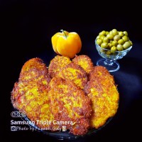 کتلت مرغ کنجدی با سیب زمینی خام