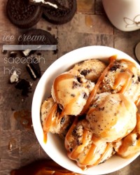 بستنی کارامل و بیسکوییت اوریو