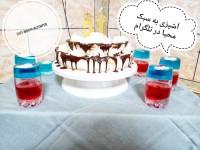 کیک اسفنجی عریان بدون همزن