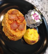 هویج پلوباگوشت ونخود ته چین تک نفره