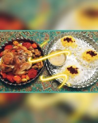 زرشک پلو ومرغ شکم پر???