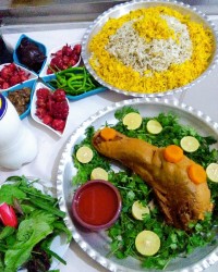 باقالی پلو با خوراک زبان