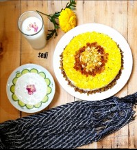 کشمش پلو با مرغ