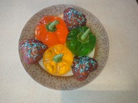 کیک قلبی و ژله فلفل دلمه