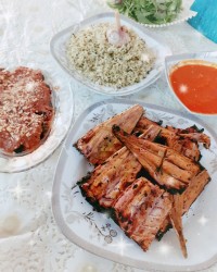 سبزی پلو با ماهی کبابی