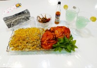 باقالی پلو با مرغ زعفرونی...