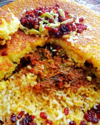 ته چین لوبیا پلو