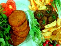 استیک سیرلوین و کتلت مرغ