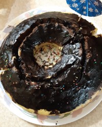 کیک شکلاتی دورنگ