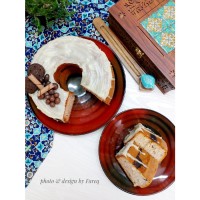 کیک شیرموز با رویه پودینگ موزی