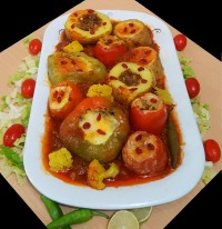 سبزیجات شکم پر با رویه پنیر