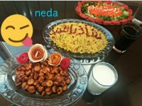 عدس پلو با میگو