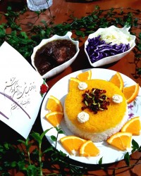 فسنجون،و ته دیگ زعفرانی