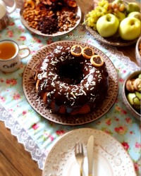 کیک شیرموز با رویه پودینگ موزی