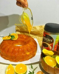 کیک پرتقالی با سس پرتقالی