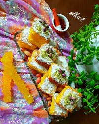 کیک نارگیل شربتی