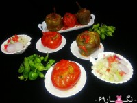 دلمه گوجه و فلفل