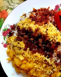 عدس پلو بدون گوشت