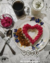 برنج قالبی با خورش قیمه بامیه خوشمزه