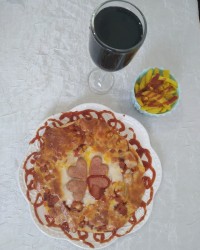 پیتزا و سیب زمینی رستورانی