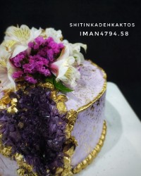 سفارش کیک جذاب کیک ژئود سنگ آمیتیست