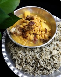 گوشتِ لوبیاوپلوِشوید (غذای اصیل کاشان)