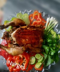 مرغ سوخاری شکم پر