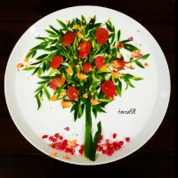 بشقاب نقاشی ودرخت انار