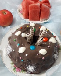 کیک موکا با پودر قهوه