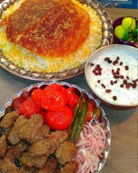 کباب تابه ای، ته دیگ کنجدی