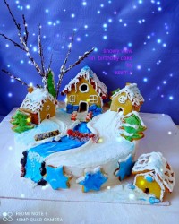 کیک تولد با تم زمستانه برفی