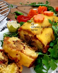 رولت گوشت و مرغ کیک گوشت