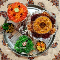 عدس پلو با گوشت قلقلی