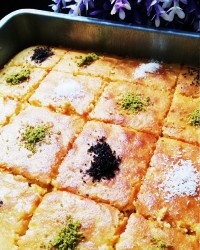 کیک تخته ای نارگیل و کشمش
