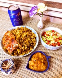 لوبیا پلو با ته دیگ سنگک