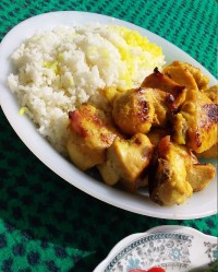 جوجه کباب زعفرانی تابه ای