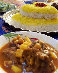 آب گوشت وبرنج قالبی