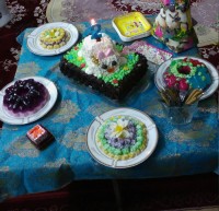 کیک تولد خرگوش در مزرعه