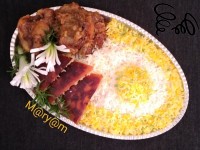 ۱۴۰_ چلوگوشت زعفرانی