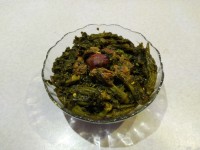 خورش بامیه با سبزی