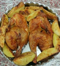 مرغ و سیب زمینی تنوری جاتون سبز