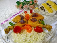 زرشک پلو با مرغ زعفرونی