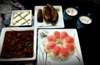 قرمه سبزی بامخلفات