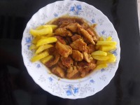 خورش مرغ زعفرانی