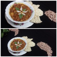 خوراک لوبیا با قارچ